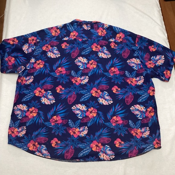 Mens Broken Threads 5XL Floral Hawaiian Print Button Up Shirt Short Sleeve - Picture 4 of 5